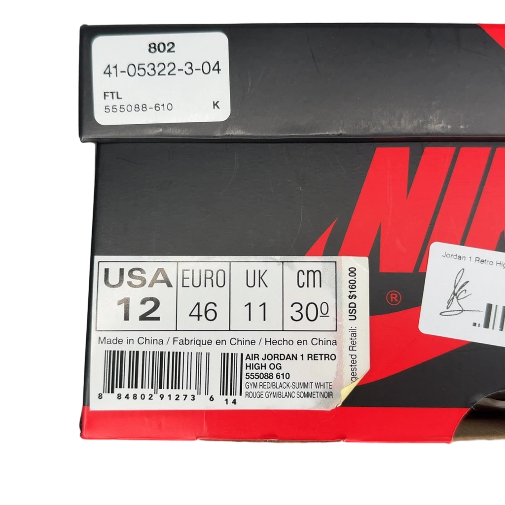 Jordan 1 Retro High Bred Toe (Size 12)