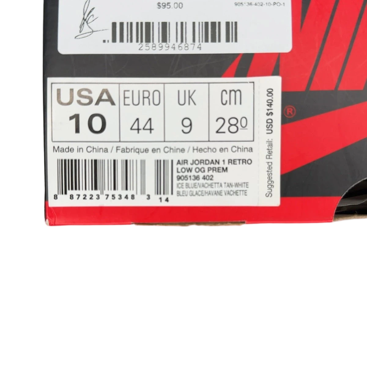 Jordan 1 Retro Low OG Ice Blue (Size 10)