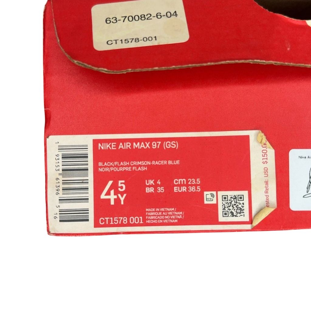 Nike Air Max 97 Black Flash Crimson (GS) (Size 4.5)