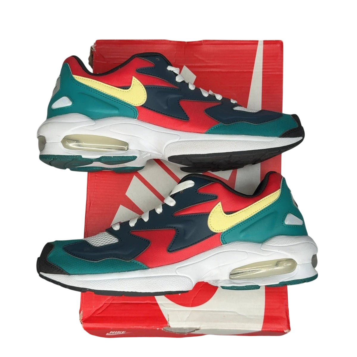 Nike Air Max2 Light Habanero Red Navy Emerald (Size 9)