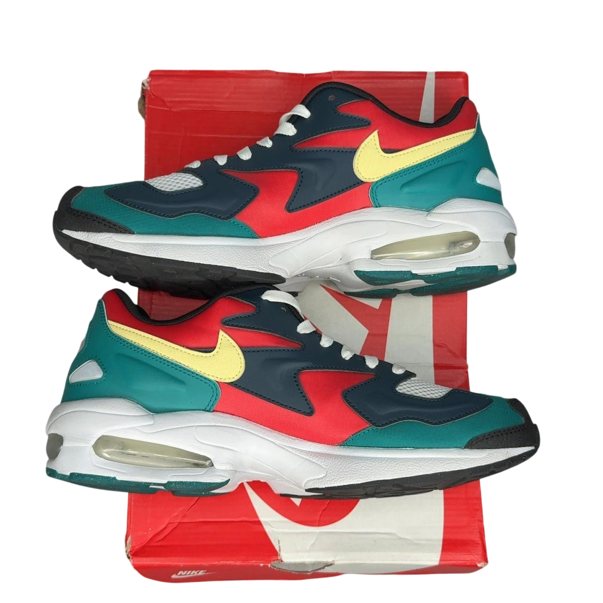 Nike Air Max2 Light Habanero Red Navy Emerald (Size 9)