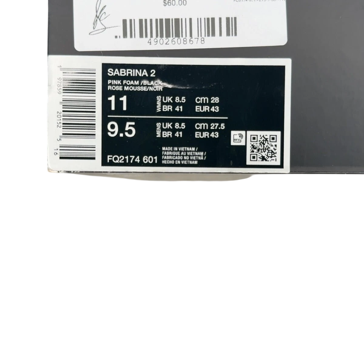 Nike Sabrina 2 Pink Foam (Size 9.5)