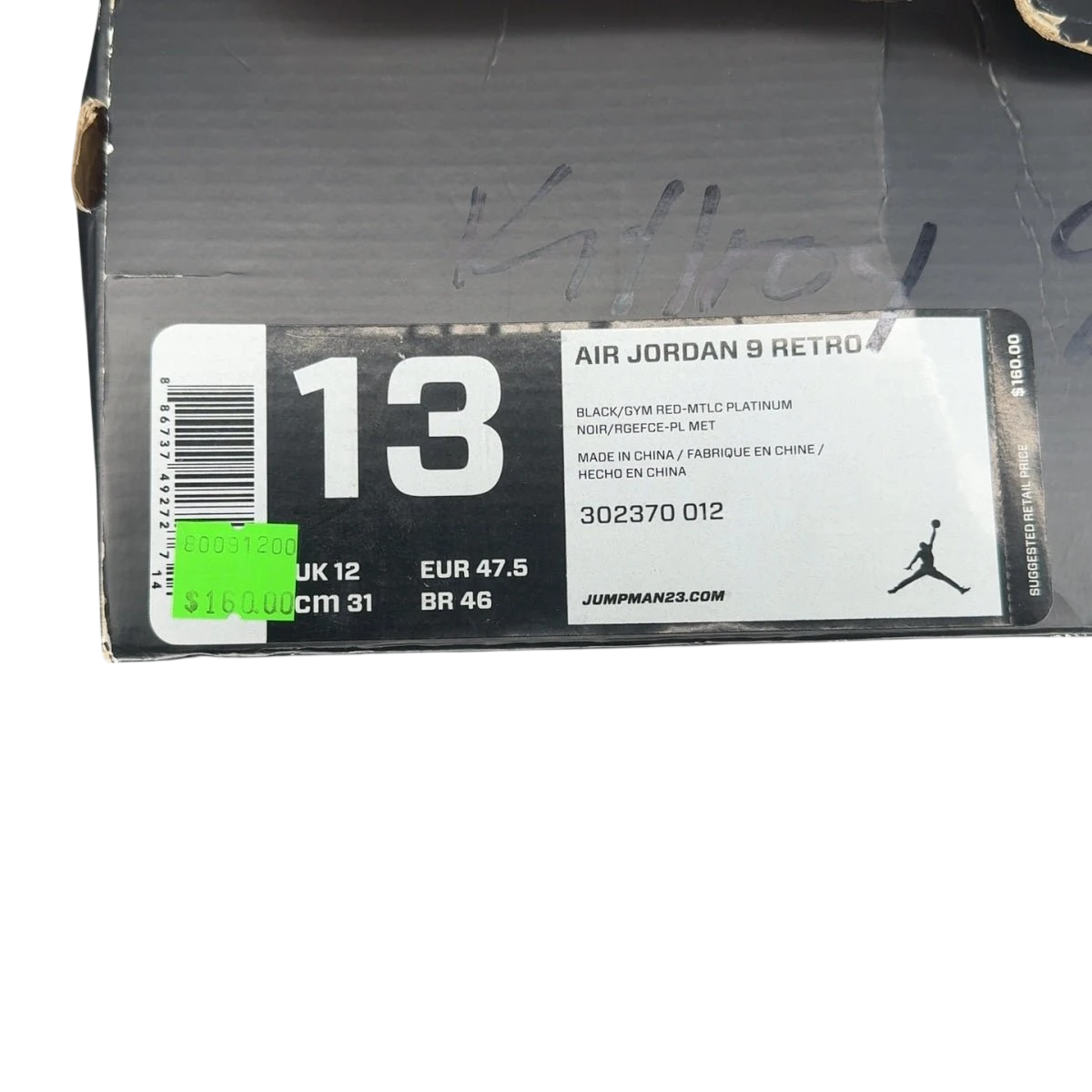 Jordan 9 Retro Johnny Kilroy (Size 13)