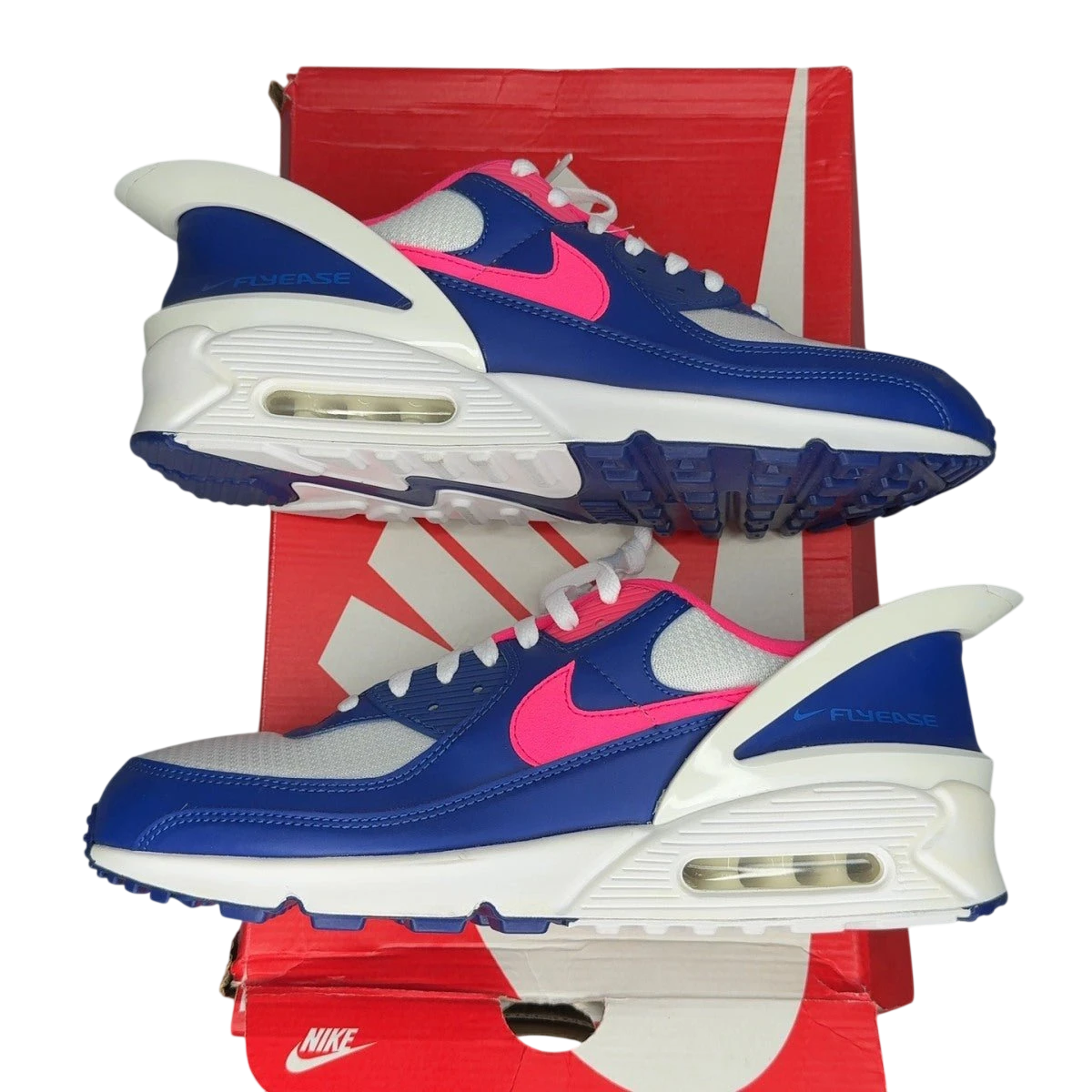 Nike Air Max 90 Flyease Deep Royal Blue Hyper Pink (Size 14)