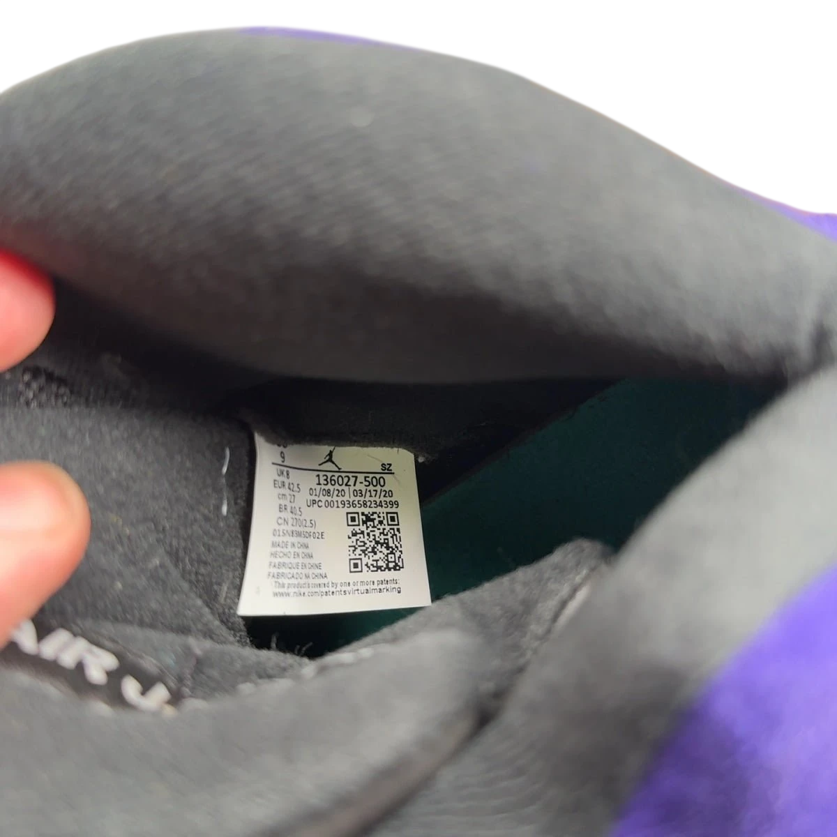 Jordan 5 Retro Alternate Grape (Size 9)